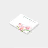 Jouw naam toevoegen | Roze exotische Waterverf blo Post-it® Notes (Schuin)