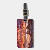 Jouw naam toevoegen | Roze morning Glory Bagagelabel (Voorkant verticaal)