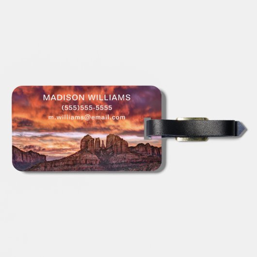 Jouw naam toevoegen | Roze morning Glory Bagagelabel (Achterkant horizontaal)