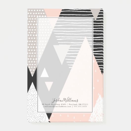 Jouw naam toevoegen | Scandi Mountain Peak Design Post-it® Notes (Voorkant)