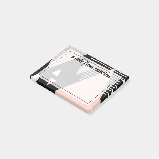 Jouw naam toevoegen | Scandi Mountain Peak Design Post-it® Notes (Schuin)