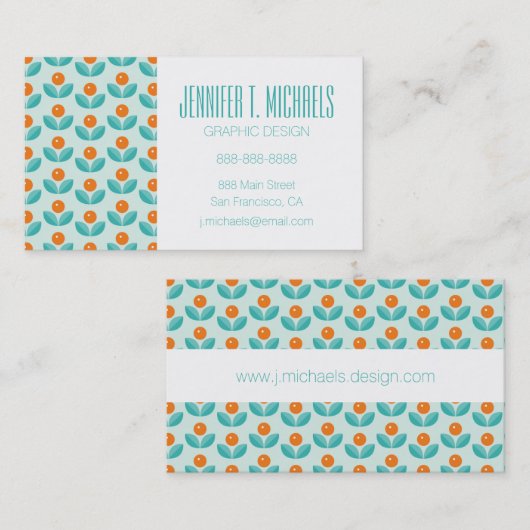 Jouw naam toevoegen | Scandinavisch Geometrisch Si Visitekaartje (Voorkant / Achterkant)