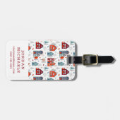 Jouw naam toevoegen | Scandinavisch huis Folk Art Bagagelabel (Voorkant horizontaal)