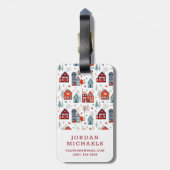 Jouw naam toevoegen | Scandinavisch huis Folk Art Bagagelabel (Achterkant verticaal)