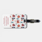 Jouw naam toevoegen | Scandinavisch huis Folk Art Bagagelabel (Achterkant horizontaal)