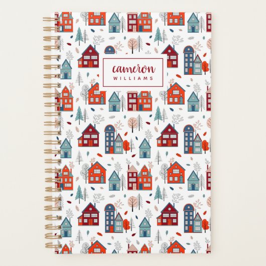Jouw naam toevoegen | Scandinavisch huis Folk Art Planner (Voorkant)