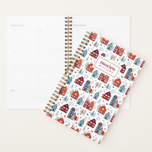 Jouw naam toevoegen | Scandinavisch huis Folk Art Planner (Display)