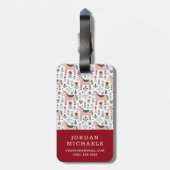 Jouw naam toevoegen | Scandinavische paardenfolkku Bagagelabel (Achterkant verticaal)