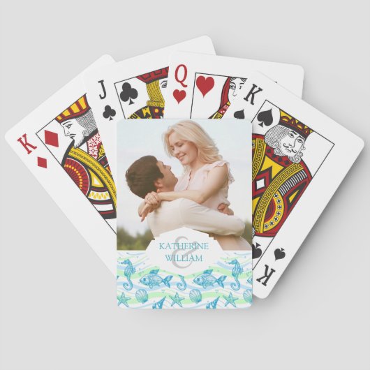 Jouw naam toevoegen | Scheepspatroon Pokerkaarten (Achterkant)