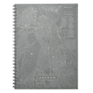 Jouw naam toevoegen   Schets van Boston City Map Notitieboek