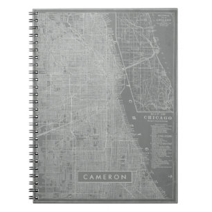 Jouw naam toevoegen   Schets van Chicago City Map Notitieboek