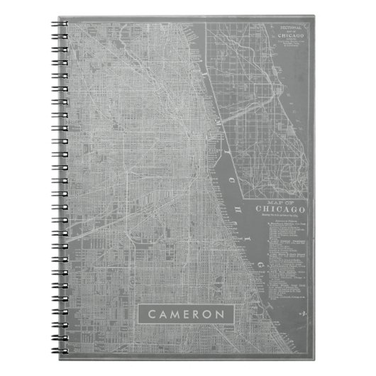 Jouw naam toevoegen | Schets van Chicago City Map Notitieboek (Voorkant)