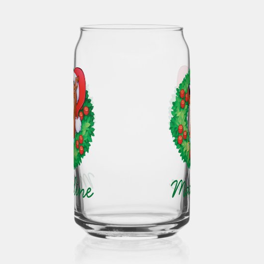 Jouw naam toevoegen | Scooby in Wreath Blikvorm Glas (Rechts)