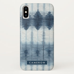 Jouw naam toevoegen   Shibori Indigio Print iPhone X Hoesje