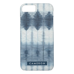 Jouw naam toevoegen   Shibori Indigio Print iPhone 8/7 Hoesje