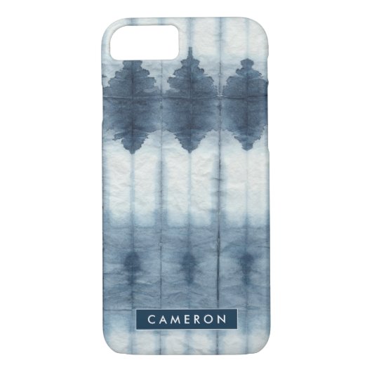 Jouw naam toevoegen | Shibori Indigio Print Case-Mate iPhone Case (Achterkant)