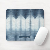 Jouw naam toevoegen | Shibori Indigio Print Muismat (Met muis)