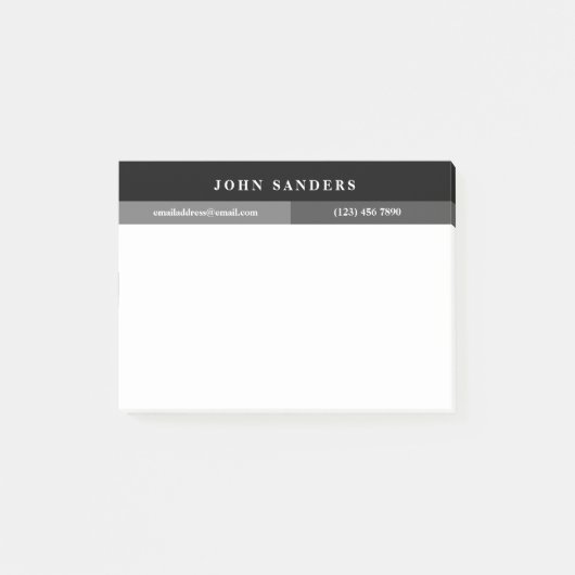 Jouw naam toevoegen Simple Grey Post-it® Notes (Voorkant)