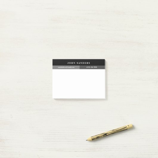Jouw naam toevoegen Simple Grey Post-it® Notes (Op bureau)