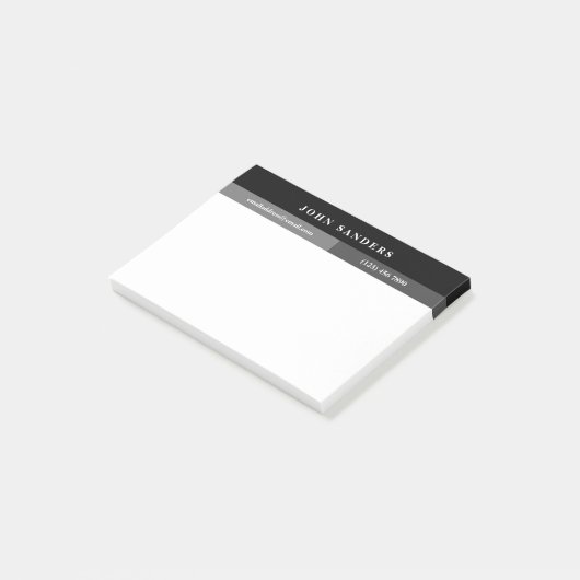 Jouw naam toevoegen Simple Grey Post-it® Notes (Schuin)