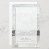 Jouw naam toevoegen | Sky Horizon - Neutrale kleur Briefpapier (Voorkant / Achterkant)