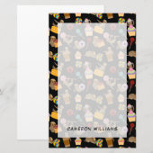 Jouw naam toevoegen | Slaapzoet-patroon Briefpapier (Voorkant / Achterkant)