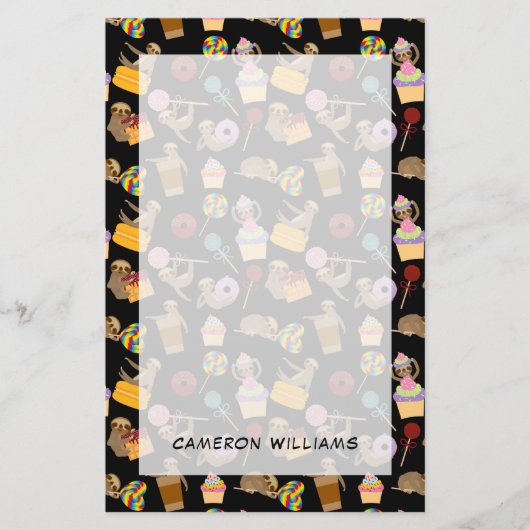 Jouw naam toevoegen | Slaapzoet-patroon Briefpapier (Voorkant)