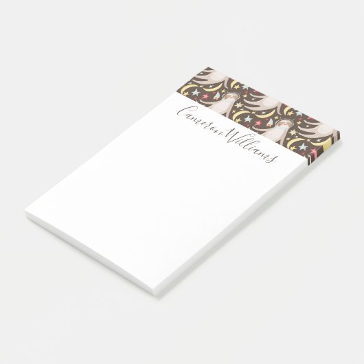 Jouw naam toevoegen | Sleuf Astronaut Pattern Post-it® Notes (Schuin)