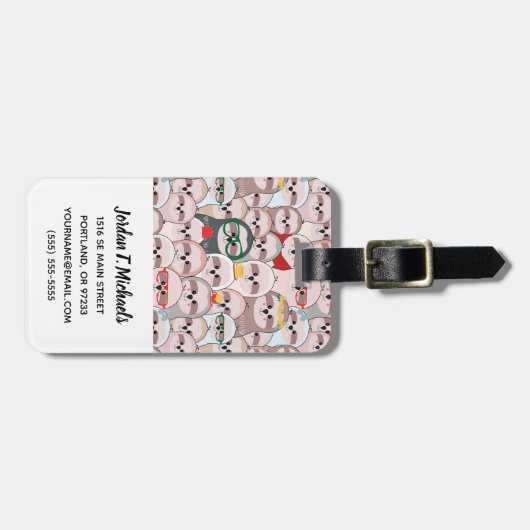 Jouw naam toevoegen | Sleuf Comic Pattern Bagagelabel (Voorkant horizontaal)