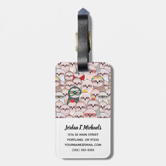 Jouw naam toevoegen | Sleuf Comic Pattern Bagagelabel (Achterkant verticaal)