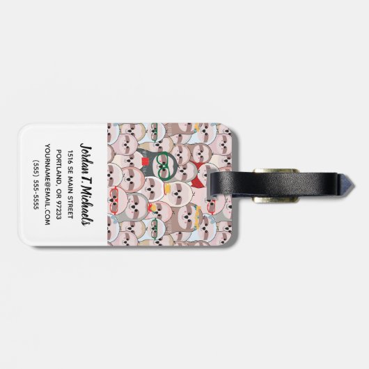 Jouw naam toevoegen | Sleuf Comic Pattern Bagagelabel (Achterkant horizontaal)