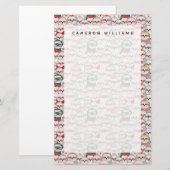 Jouw naam toevoegen | Sleuf Comic Pattern Briefpapier (Voorkant / Achterkant)