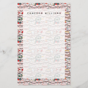 Jouw naam toevoegen Sleuf Comic Pattern Briefpapier