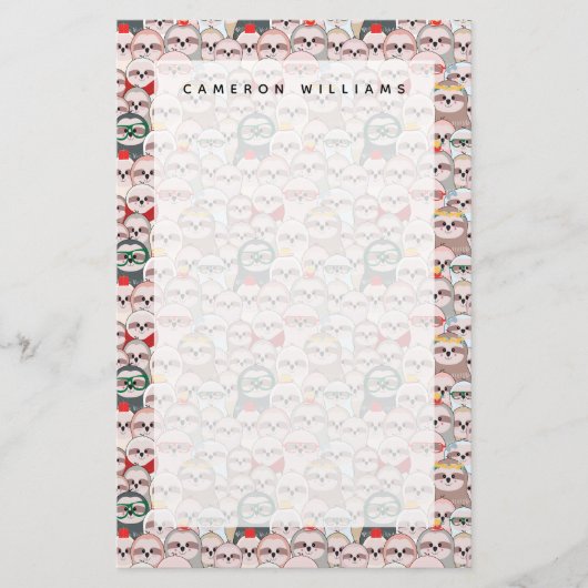 Jouw naam toevoegen | Sleuf Comic Pattern Briefpapier (Voorkant)