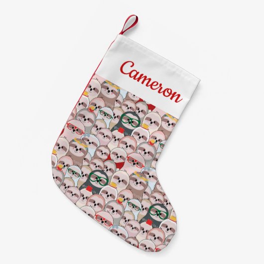 Jouw naam toevoegen | Sleuf Comic Pattern Kleine Kerstsok (Voorkant (Hangend))