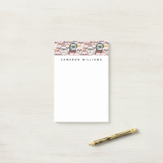 Jouw naam toevoegen | Sleuf Comic Pattern Post-it® Notes (Op bureau)