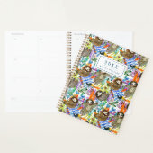 Jouw naam toevoegen | Sleufpatroon Cartoon Waterve Planner (Display)