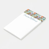 Jouw naam toevoegen | Sleufpatroon Cartoon Waterve Post-it® Notes (Schuin)