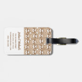 Jouw naam toevoegen | Sleuven en koffie-patroon Bagagelabel (Achterkant horizontaal)