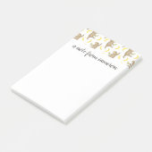 Jouw naam toevoegen | Sloten en Bananenpatroon Post-it® Notes (Schuin)