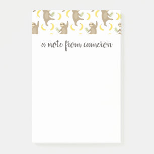 Jouw naam toevoegen   Sloten en Bananenpatroon Post-it® Notes
