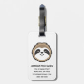Jouw naam toevoegen | Sloth Mascot Bagagelabel (Achterkant verticaal)