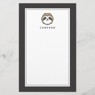 Jouw naam toevoegen   Sloth Mascot Briefpapier