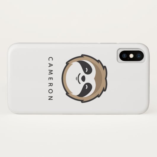 Jouw naam toevoegen | Sloth Mascot Case-Mate iPhone Case (Achterkant (horizontaal))