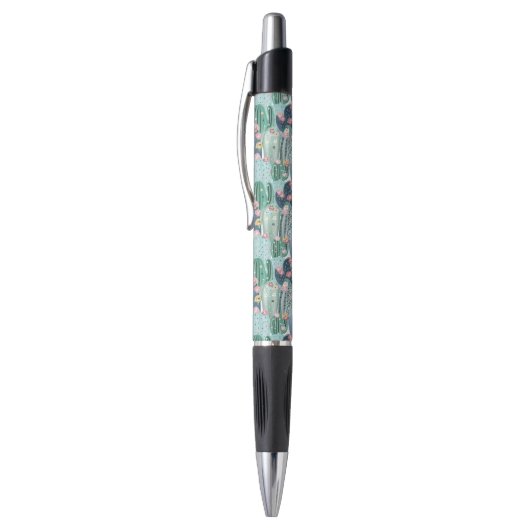 Jouw naam toevoegen | Soft Patel Cactus Pattern Pen (Top (Verticaal))