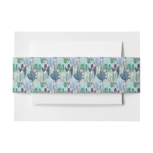 Jouw naam toevoegen | Soft Patel Cactus Pattern Uitnodigingen Wikkel (Voorkant Voorbeeld)