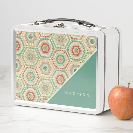 Jouw naam toevoegen | Southwest Hexagon Pattern (In situ)