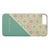 Jouw naam toevoegen | Southwest Hexagon Pattern Case-Mate iPhone Case (Achterkant (Horizontaal))