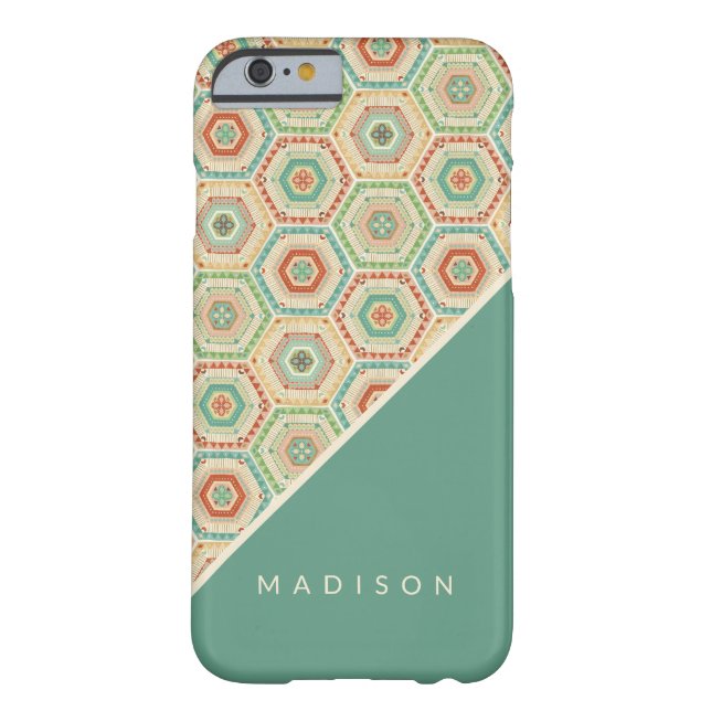 Jouw naam toevoegen | Southwest Hexagon Pattern Case-Mate iPhone Case (Achterkant)