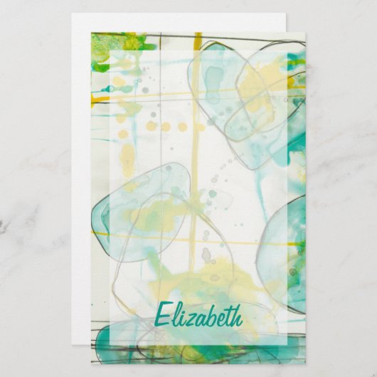 Jouw naam toevoegen | Splish Splash I Briefpapier (Voorkant / Achterkant)